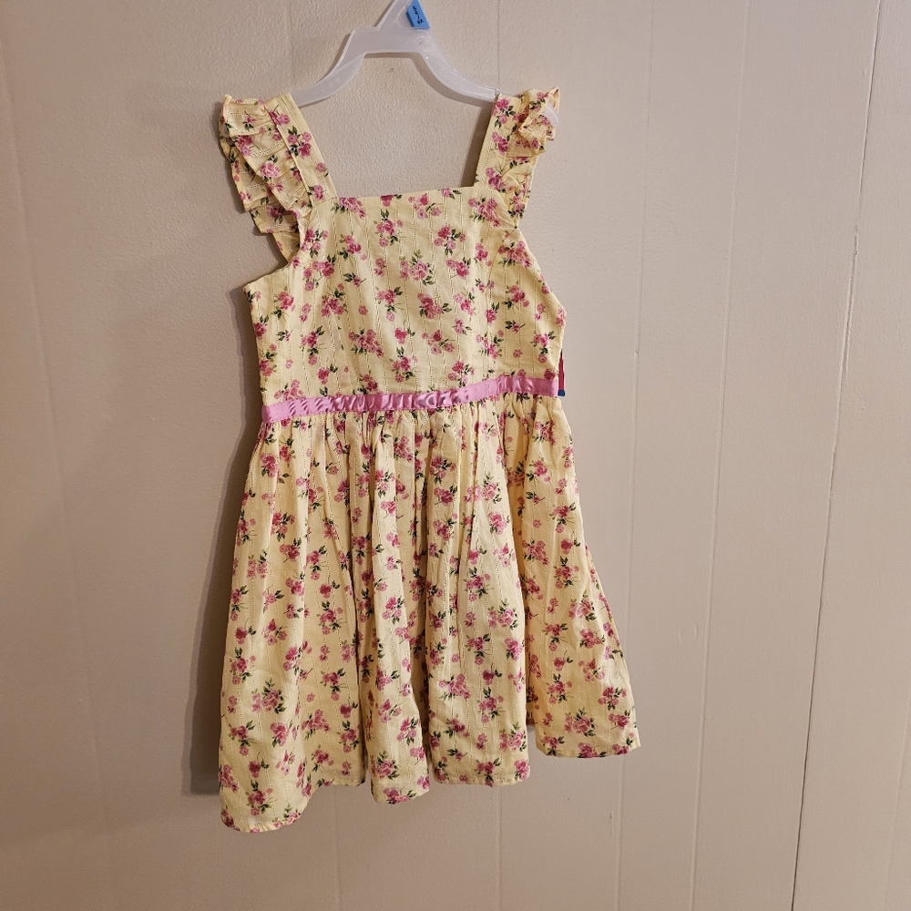 Zunie Girls 6/6X Yellow and Pink Floral Dress